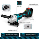 125MM Brushless Electric Angle Grinder Variable Speed M14 Cutting Machine Woodworking Power Tool for Makita 18v Battery