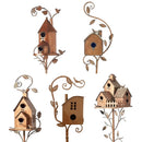 Vogelhaus-Gartenstecker aus Metall Vogelhaus mit Stange Vogelhäuser für draußen mit Stange zur Dekoration von Gärten und Höfen im Freien