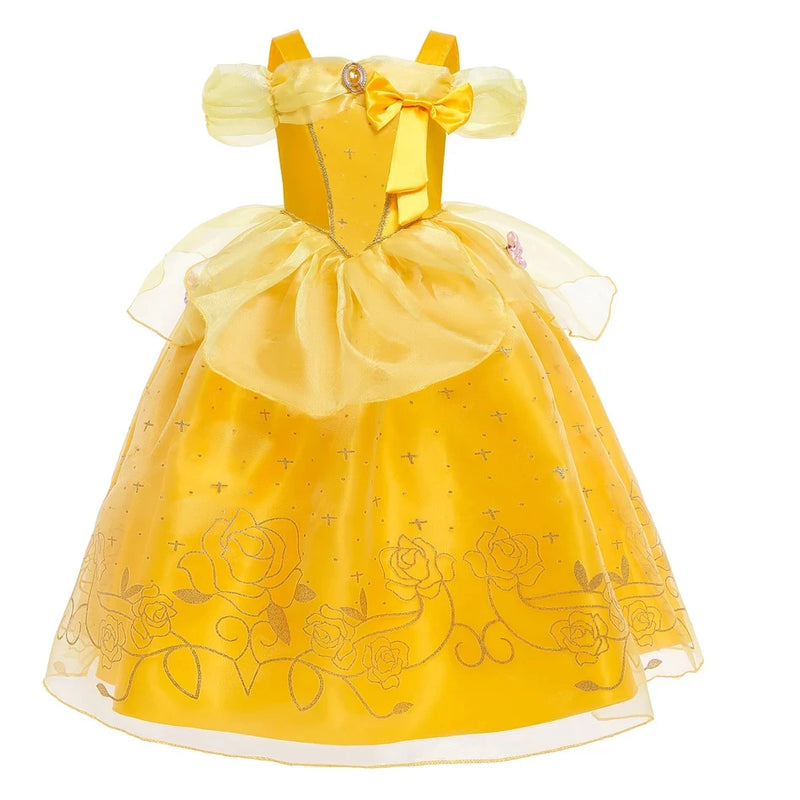 Girls Aurora Belle Rapunzel Sofia Princess Dress Halloween Easter Cosplay Costume Party Kids Dresses for Girls Children Clothing