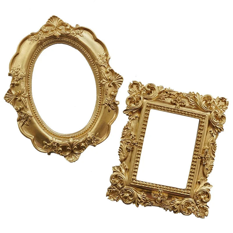 Golden Retro Photo Frame Nail Art Jewelry Decoration Home Decoration Photography Background Shooting Photo Props