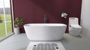 67" Acrylic Free Standing Tub - Classic Oval Shape Soaking Tub, Adjustable Freestanding Bathtub with Integrated Slotted Overflow