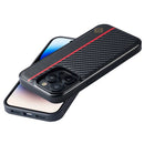 Kohlefaser PU-Lederhülle für iPhone 14 15 Pro Max 13 11 12 XR XS X 8 7 Plus SE Mini Schutz Anti-Rutsch Business Handyhülle