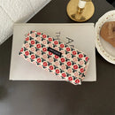 Cute Floral Corduroy Pencil Case Small Cosmetic Lipstick Travel Portable Storage Bag Stationery Pen Makeup Bag Handbag Organizer