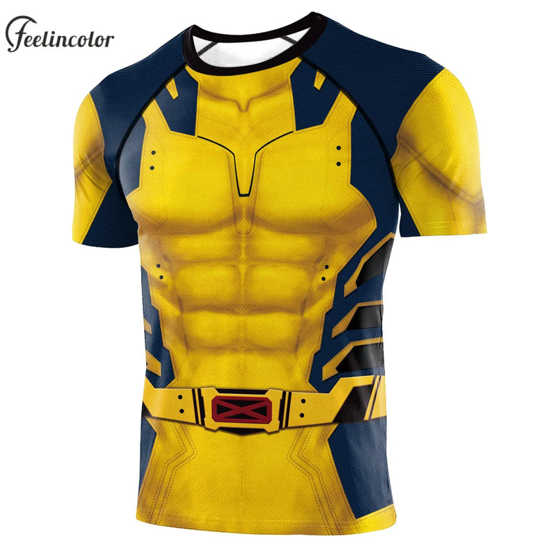 Cosplay T-shirt Halloween Tops Short Sleeve Compression Shirt Gym Fitness Workout Sportwear Summer Clothing