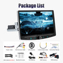 ESSGOO Android 14 4+64G Carplay Car Stereo Radio 1 DIN 10.1" Rotatable Screen GPS NAVI RDS w/ Microphone Knob Colorfull Button