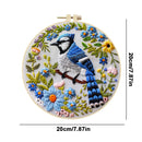 Beginner Embroidery Kit Cow Daisy Flower Embroidery Punch Needle Kit with Hoop Cloth Color Thread Colorful Handmade Craft Set