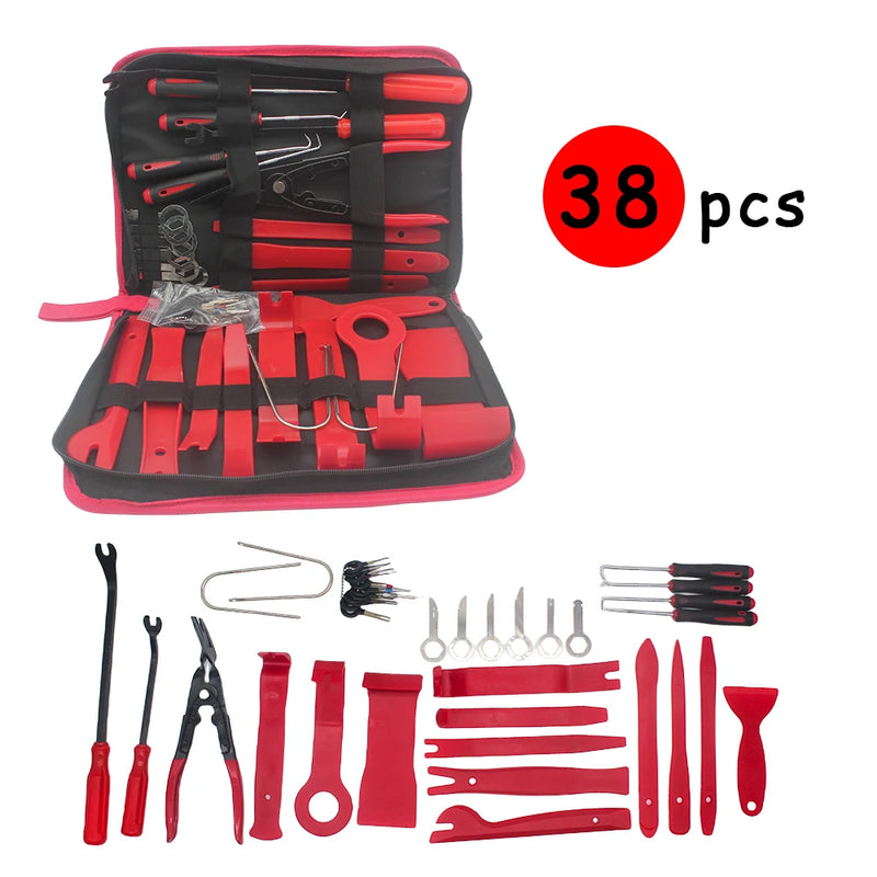 38 Pieces / Set Car Audio Modification Tools Trim Dash Radius Audio Remove Car Scratch Repair Pen Tire Cover Seal Tools