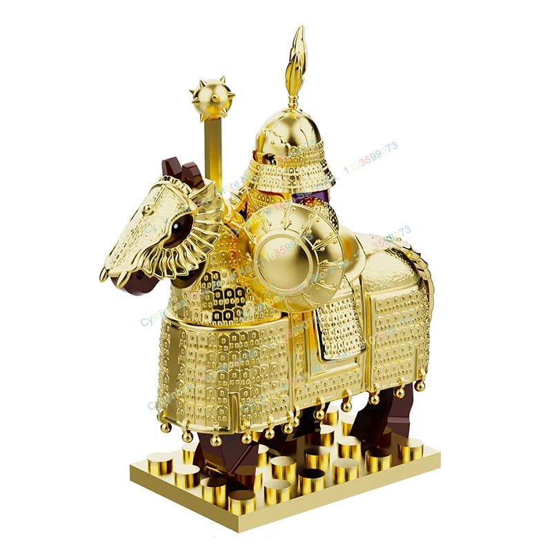 Medieval Knight Stormwind City Guard Reloaded Golden Horse Silver Horse Action Figures Building Blocks Accessories Toys DT8902