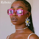 Unique Y2K Candy Color Square Sunglasses Women Fashion Design Punk Cool Girls Sunglasses Luxury Brand Popular Shades Oculos