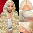 613 Curly Blonde Front Human Hair Body wave 13x4 HD Transparent Lace Frontal Wig 13x6 Brazilian Hair For Black Women