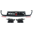 FOR MERCEDES S CLASS W222 B STYLE AMG REAR DIFFUSER TAILPIPE GLOSS BLACK 13-17