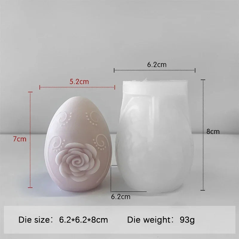 Easter Day Gift Egg Candle Making Silicone Mold Festival Embossed Butterfly Eggs Resin Epoxy Mould Sunflower Rose Soap Wax Tools