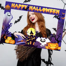 1Set Happy Halloween Foto Booth Requisiten Papierrahmen Thema Party Dekoration Zubehör Halloween Party Aktivität Zuhause DIY Fotorequisite