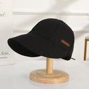 Women's Foldable Sunhat Summer Outdoor Beach Fisherman Hat Sunscreen UV Protection Cap Adjustable Cotton Wide Brim Bucket Caps