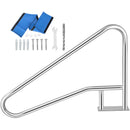 SucceBuy 30-55"x22-32" Swimming Pool Handrail With 4ft Grip Cover Humanized Design & M8 Drill Bit Pool Railing Ladder Stair Rail