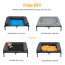 Dog Bed for Dogs and Cats Indoor Outdoor Elevated Pet Lounger Bed with Detachable Plush Bolster Cooling  Summer L XL 2XL