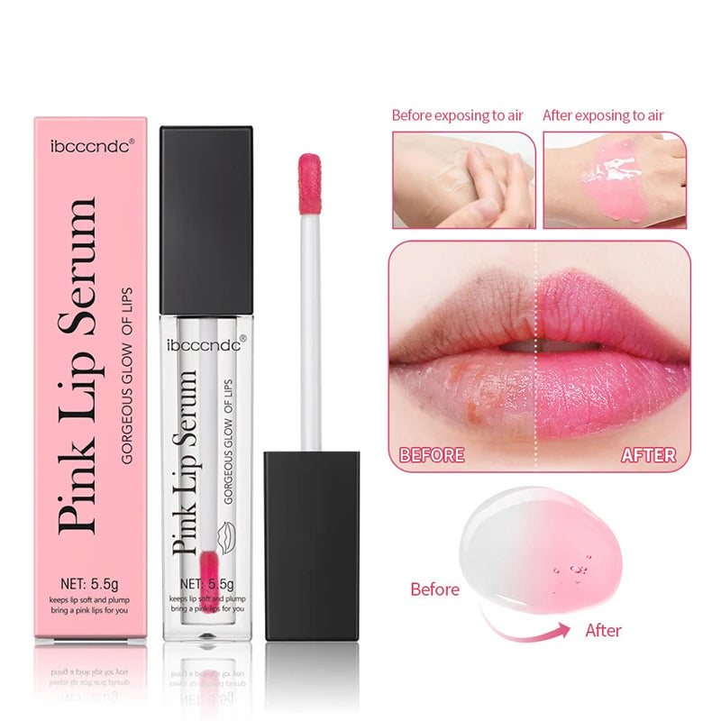 Pink Lip Serum Moisturizing Fresh Effective Reduce Pigmentation Exfoliating Plumper Sexy Care Cosmetics