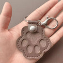Adorable Paw Print Keychains Commemorative Pet Hair Storage Bag Keychain Cat Dog Fur Container Pendant for Pet Lovers
