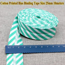 25mm (1“) width Bias Tape 100% Cotton Extra Soft for Baby Cloth Skin-friendly Fablic Bias Binding Tape Ironed Folded 12 yards
