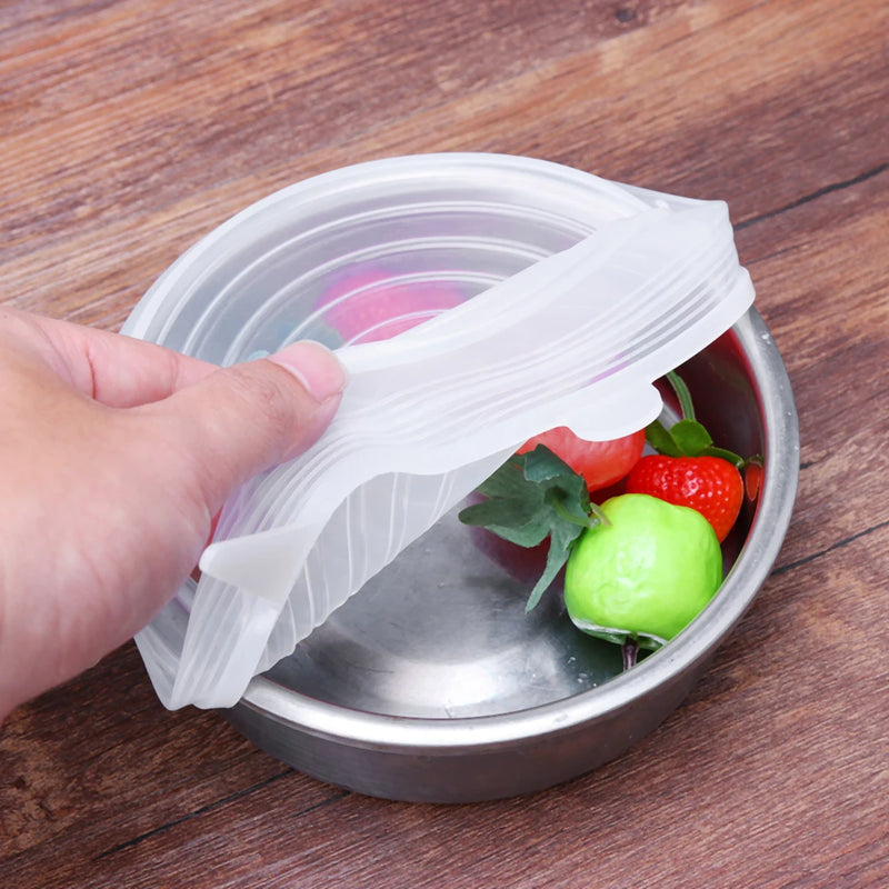 10pcs Heat Resistant Reusable Stretch Silicone Lids Universal Food Wrap Bowl Pot Pan Cover Cookware Lids Kitchen Fridge Cooking