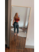 The Full-Length Horizon | 65-inch Floor Standing Black Metal Frame Mirror (24-inch Wide)
