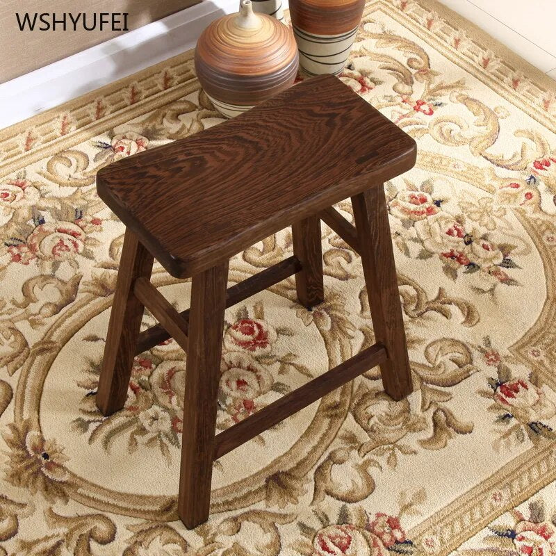 Chicken Wing Wooden Bathing Stool Solid Wood Small Bench Stool Child Mini Chinese Home Living Room Baby Adult Wooden Stool