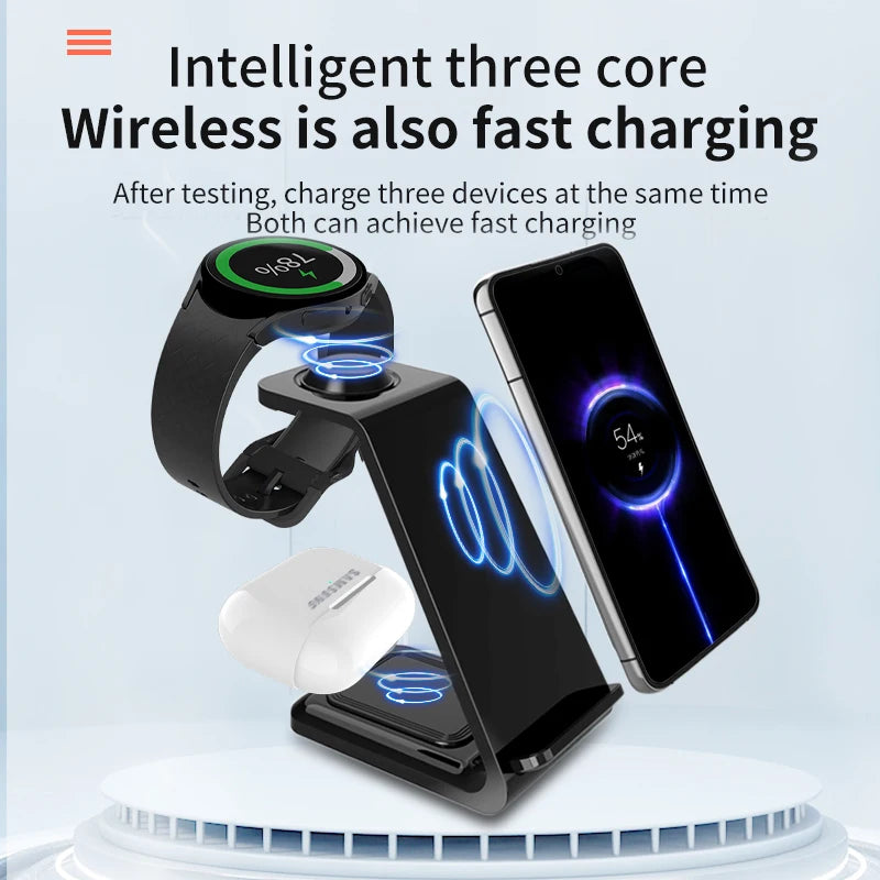 3 in 1 30W Travel Wireless Charger For Samsung Galaxy S23 S22 Watch 6 pro/5/4/3 Active 1 2 Buds 2 Pro Plus Fast Charging Station