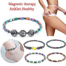 2024 Trendy Weight Loss Magnetic Hematite Round Beads Stretch Anklet Anti-Fatigue Health Care Energy Slimming Anklet Jewelry