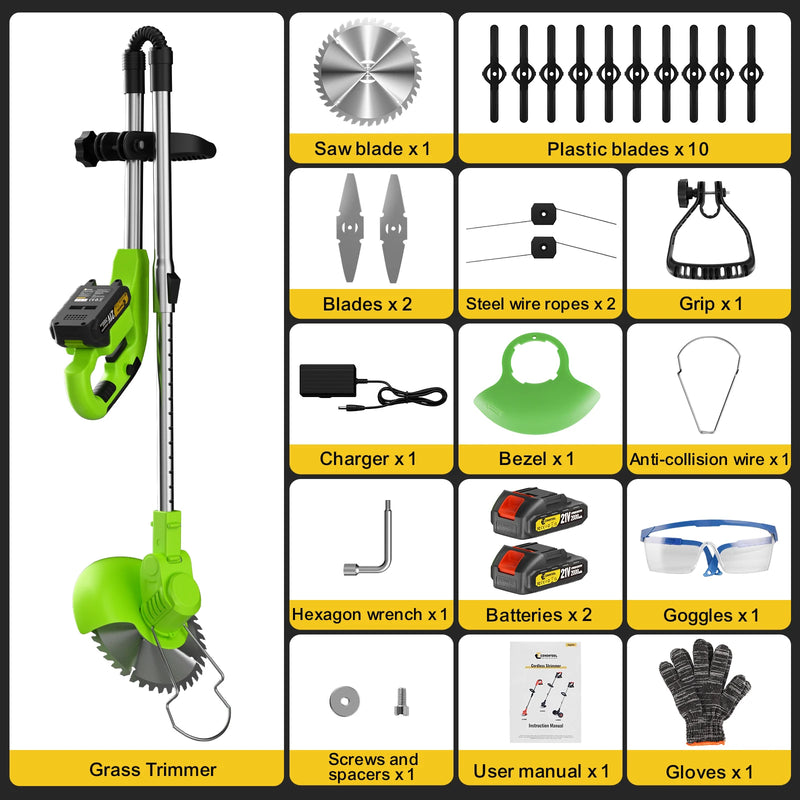 CONENTOOL 4 in 1 Electric Grass Cutter Machine For Garden with 3T Blade and Line Lawn Mower Hedge Trimmer Multifunctional Tools