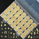 28Grids 3D Nails Art Jewelry Rhinestone Shell/Rivet/Pearl/Diamond Metal Resin Stud Manicure Charms Mixed Box Decorations ZB01