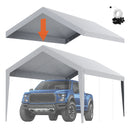 SucceBuy Carport Replacement Canopy Cover Garage Top Tent Shelter Tarp Heavy-Duty Waterproof & UV Protected with Ball Bungees
