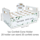 Kraft Paper Wedding Confetti Cone Holder Support for Wedding Decor Confetti Cones Stand Box Tray Fake Flower Wedding Paper Cones