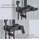 4 Ways Digital Display Shower Faucet Bathroom Thermostatic/Hot Cold Rainfall Shower Head Brass Rotate Mixers Bidet Faucet