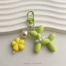 The Koonsian | Faceted Flower-Embedded Acrylic Balloon Dog Keychain