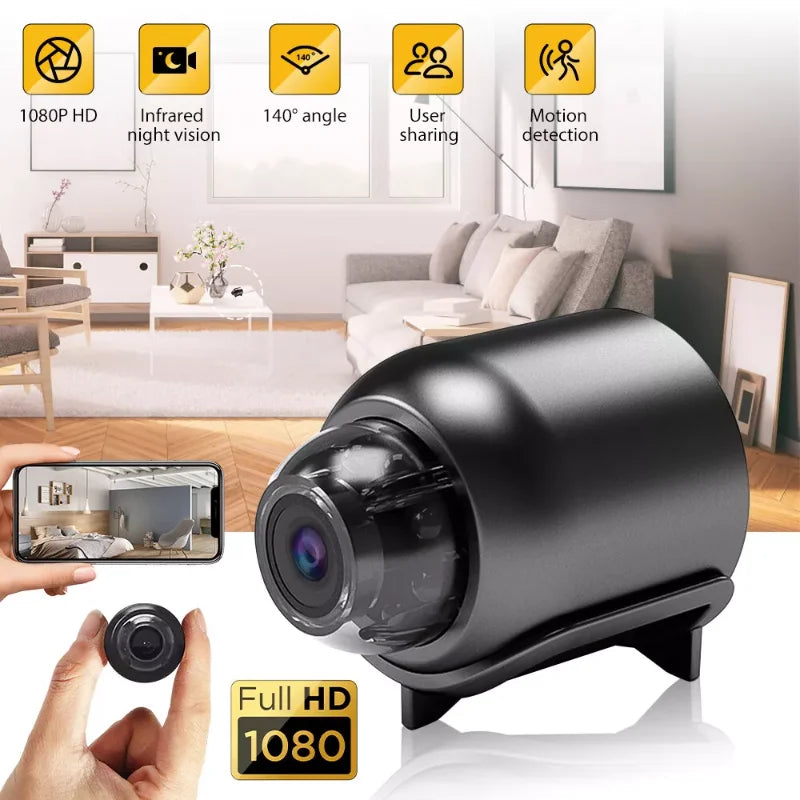 1080P HD WiFi Mini Camera Home Baby Monitor Indoor Pet Safety Security Night Vision IP Cam Audio SD Card Slot Video Camcorder