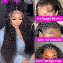Wig Human Hair 13x4 HD Lace Frontal Wigs Deep Wave Brazilian Water Wave Remy Curly Hair 200% 4x4 Transparent Lace Closure Wig