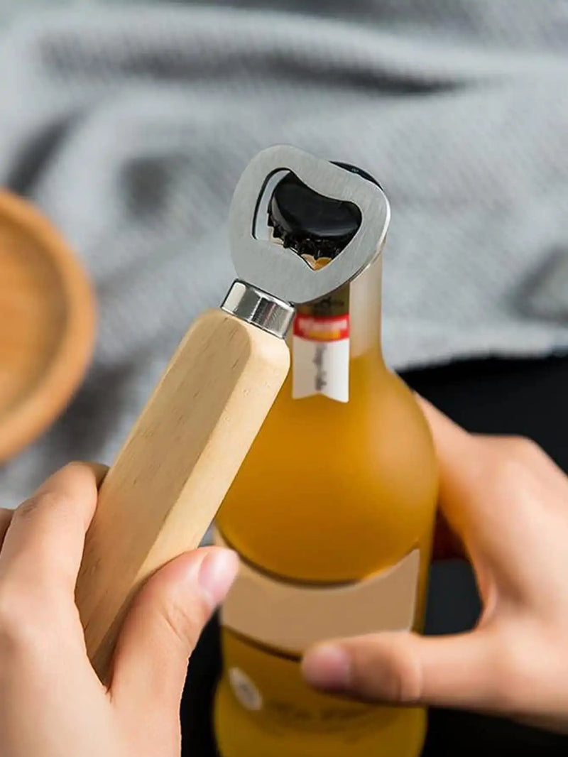 Leeseph Wood Handle Bottle Opener Beer Bottle Openers Bartender Bottle Openers Soft Drinks Bottle Opener for Home Bar Restaurant
