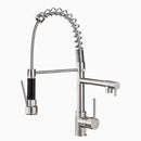 DQOK Black Brushed Spring Pull Down Kitchen Sink Faucet Hot & Cold Water Mixer Crane Tap with Dual Spout Deck Mounted