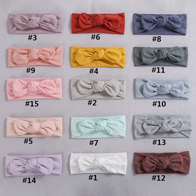 Baby Headband for Girls Children Bunny Ear Bow Nylon Headband Infant Bandage Solid Color Hair Accessories Cute Newborn Toddler