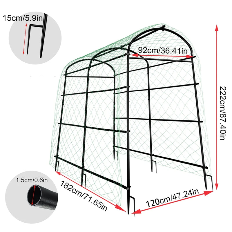 U-Shaped Metal Tall Garden Plant Trellis Grow Support Frame for Climbing Plants Vegetables