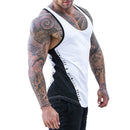Quick Dry Sleeveless T-Shirt Men Running Sport Skinny Short Tee Shirt Male Gym Fitness Bodybuilding Workout Tee Tops Breathable