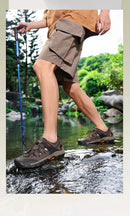 New Men Sandals Summer Casual Beach Shoes Breathable Anti-Slip Slip on Flat Sandals Male Outdoor Walking Slippers Comfortable