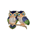 trsince Fashion Delicate Crystal Enamel Owl Brooches Trendy Vintage Brooch Badge Pin for Women Men Coat Badges Brooch Pin Gifts