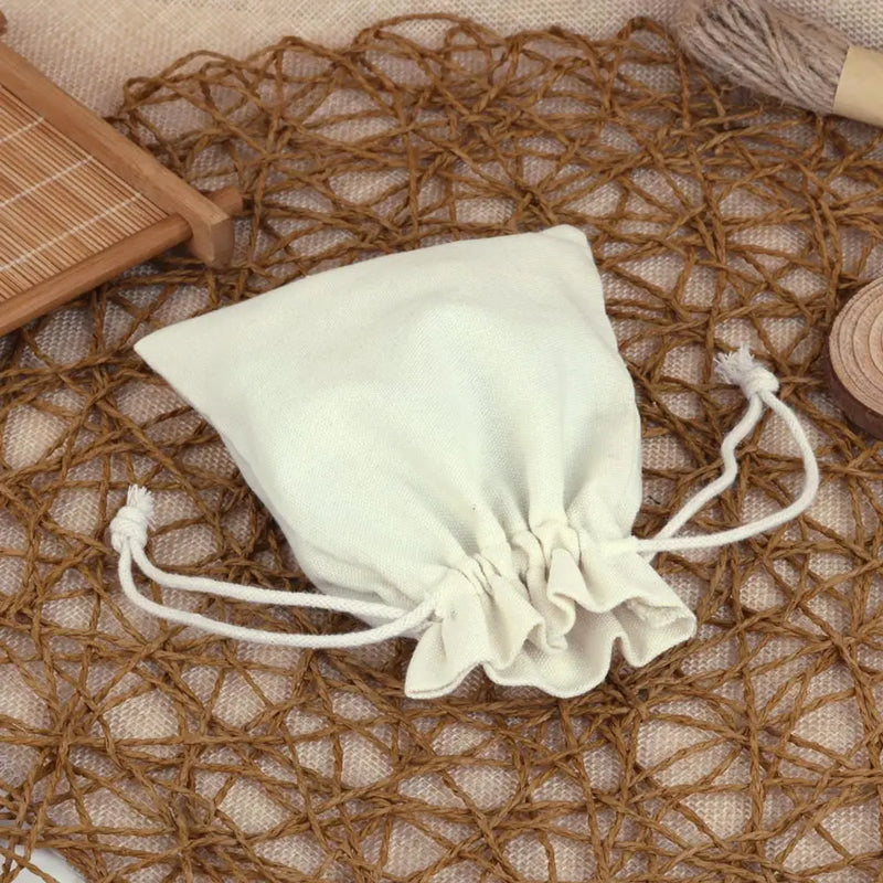 10pcs/lot Cotton Linen Gift Bag Drawstring Pouch Decoration Pocket For Jewelry Packaging Christmas Wedding Gift Bag