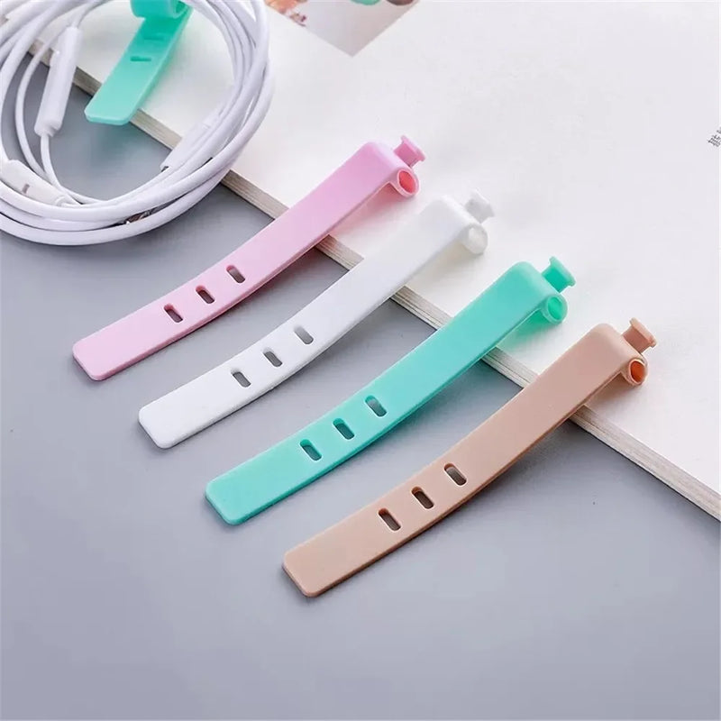 4pcs Usb Organizer Organizer Cables Desk Set Earphone Clip Charger Organizer Wire Data Line Holder Line Fixer Desk Accessories