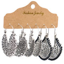 Vintage Ethnic Tassel Earrings Set For Women Bohemian Geometric Crystal Round Water Drop Dangle Earring Female Jewelry Gift