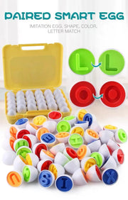 Montessori Baby Toys Match Egg Puzzle  Geometry Matching Egg Color alphabets Easter Egg Educational Toys For Children2