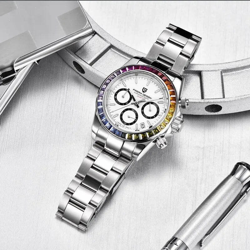 PAGANI DESIGN Men Watches Luxury Automatic Date Watch Men Quartz Watches For Men Brand Chronograph Japan VK63 Sapphire