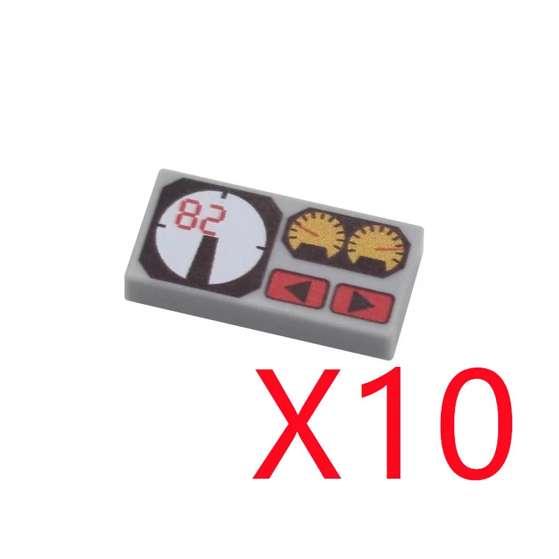 MOC City Building Blocks Character Accessories Mini Brick Audio Computer Brick Control Center Radar Keyboard Pattern Toy K037