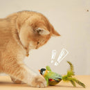 Wall‑Mounted Sound‑Activated Plush Bird Catnip Toy, Interactive Kitten Chasing Teaser, Indoor Pet Play Entertainment Accessory